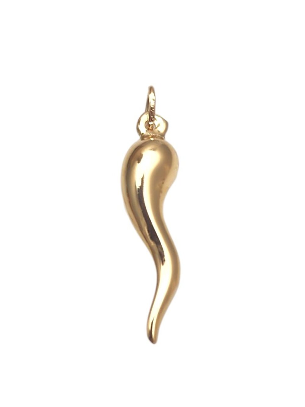 18K Yellow Gold Italian Horn Pendant #25298